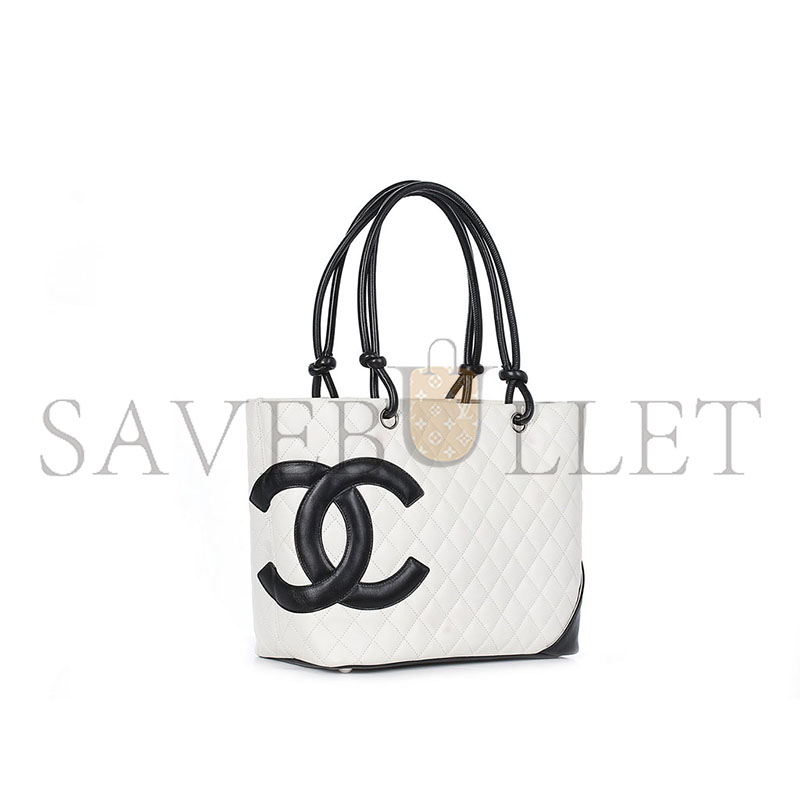 CHANEL MASTER WHITE CAMBON LIGNE QUILTED TOTE  (30*25*13cm)